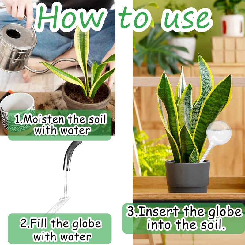 Jgalnim 20 PCS Clear Plant Watering Globes,Plastic Watering Bulbs,Self Watering Planter,Flower Automatic Watering Device for Plants Indoor,Outdoor,Flowerpot,Home Garden(Large,Medium,Small) - Image 3